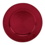 Red Round Lacquer Charger Plate, 13"