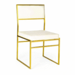 Mila Chair  Gold /  Ivory Velvet Cushion