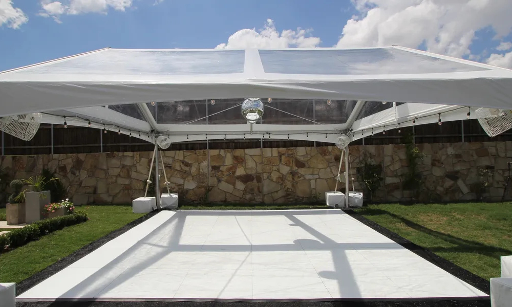 6 White Dance Floor Rental - 18' x 18' Dance Floor - Image 1