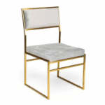 Mila Chair Gold / Grey Velvet Cushion