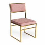 Mila Chair Gold / Blush Velvet Cushion